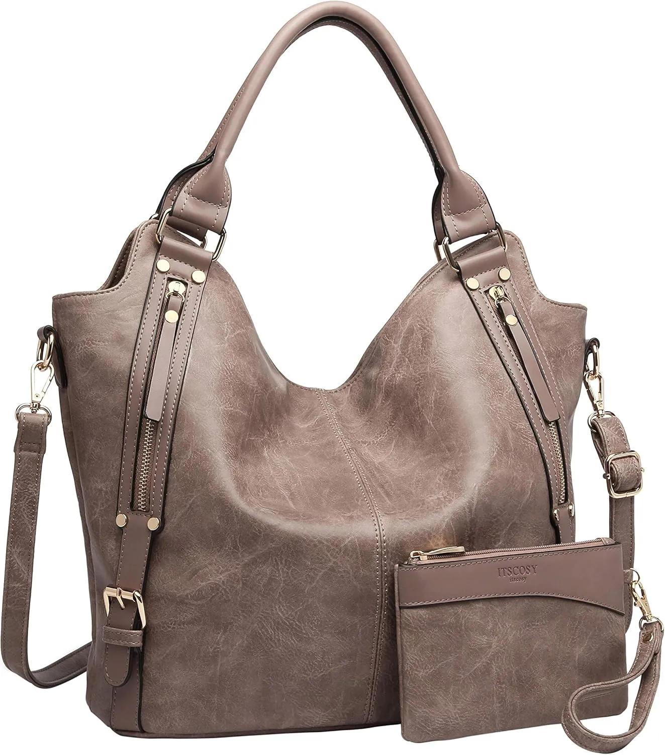 Women Tote Bag Handbags PU Leather Fashion Hobo Shoulder Bags with Adjustable Shoulder Strap