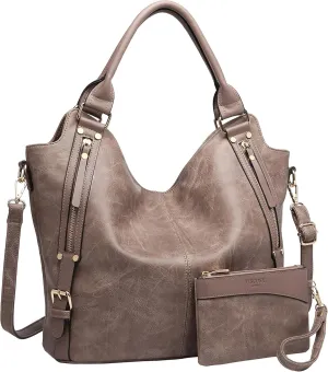 Women Tote Bag Handbags PU Leather Fashion Hobo Shoulder Bags with Adjustable Shoulder Strap