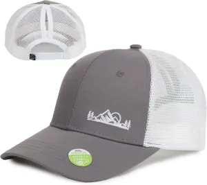 Women's Eco-Friendly Ponytail Hat Messy Bun Baseball Trucker Cap