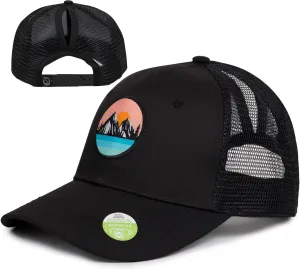 Women's Eco-Friendly Ponytail Hat Messy Bun Baseball Trucker Cap