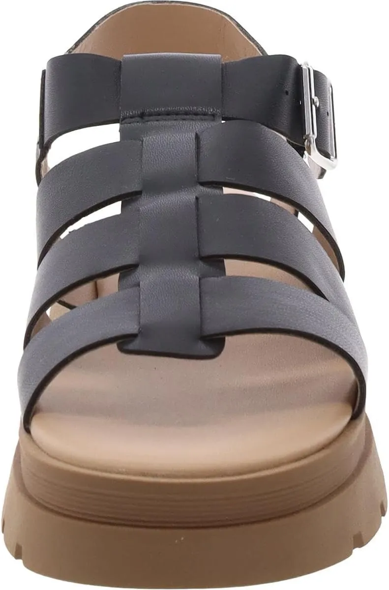 Womens Emmettt Faux Leather Flatform Gladiator Sandals