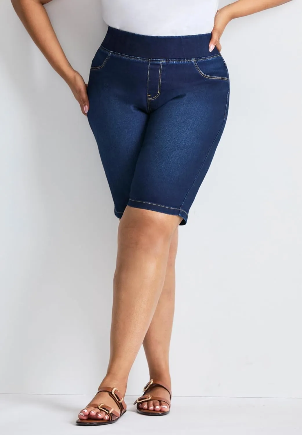 Women's Plus Size Butter Denim Pull On Short