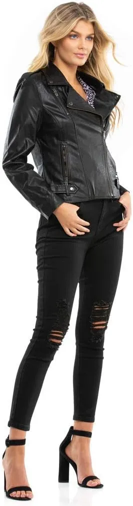 Women's Reckless Faux Leather Biker Jacker