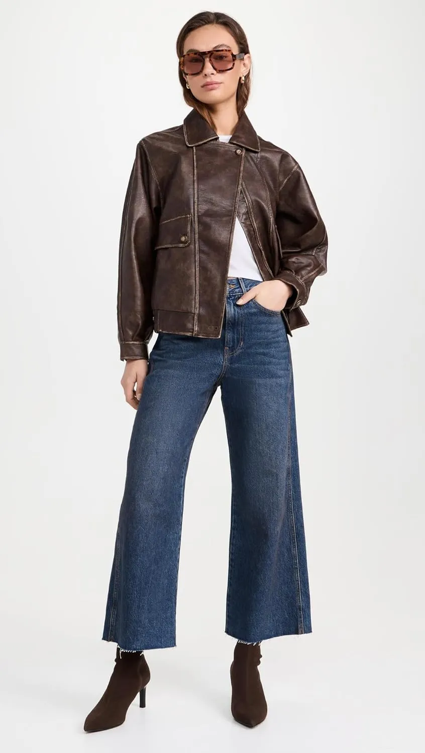 Women's Taylor Cropped High Rise Wide Jeans