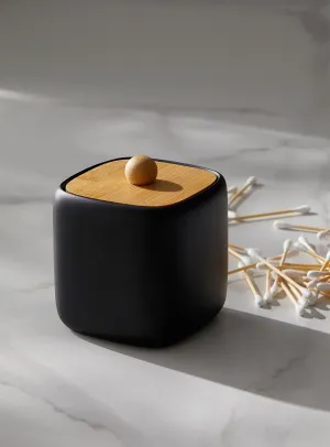 Wooden accent decorative jar