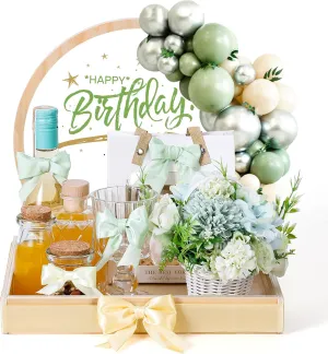 Wooden Baskets for Gifts Empty, DIY Easter Basket Gifts with Clear Arch Acrylic Display Board, Empty Gift Baskets Storage, Birthday Party Wrapping Gift Holder for Baby Shower or Bridal Shower