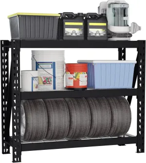 WORKPRO 3-Tier Garage Shelving Unit, Heavy Duty 5400 LBS Load Capacity, Metal Storage Rack, 50”W x 18”D x 47”H Height Adjustable, Industrial Shelving for Garage, Warehouse, Shop