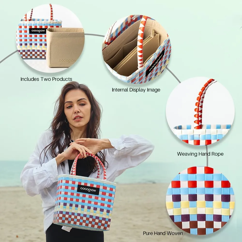 Woven Tote Bag For Women, PP eco-friendly tote bag,Female Handbag and Purses, Summer Beach, Pool