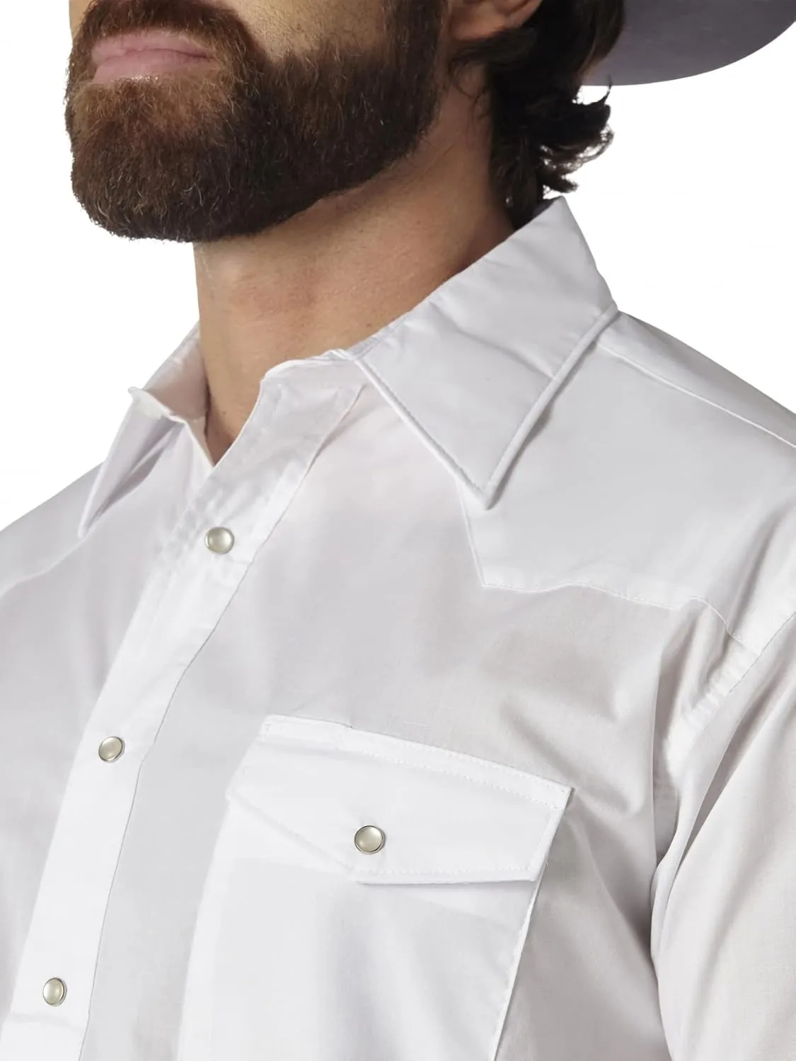Wrangler Men's Sport Western Basic Two Pocket Long Sleeve Snap Shirt