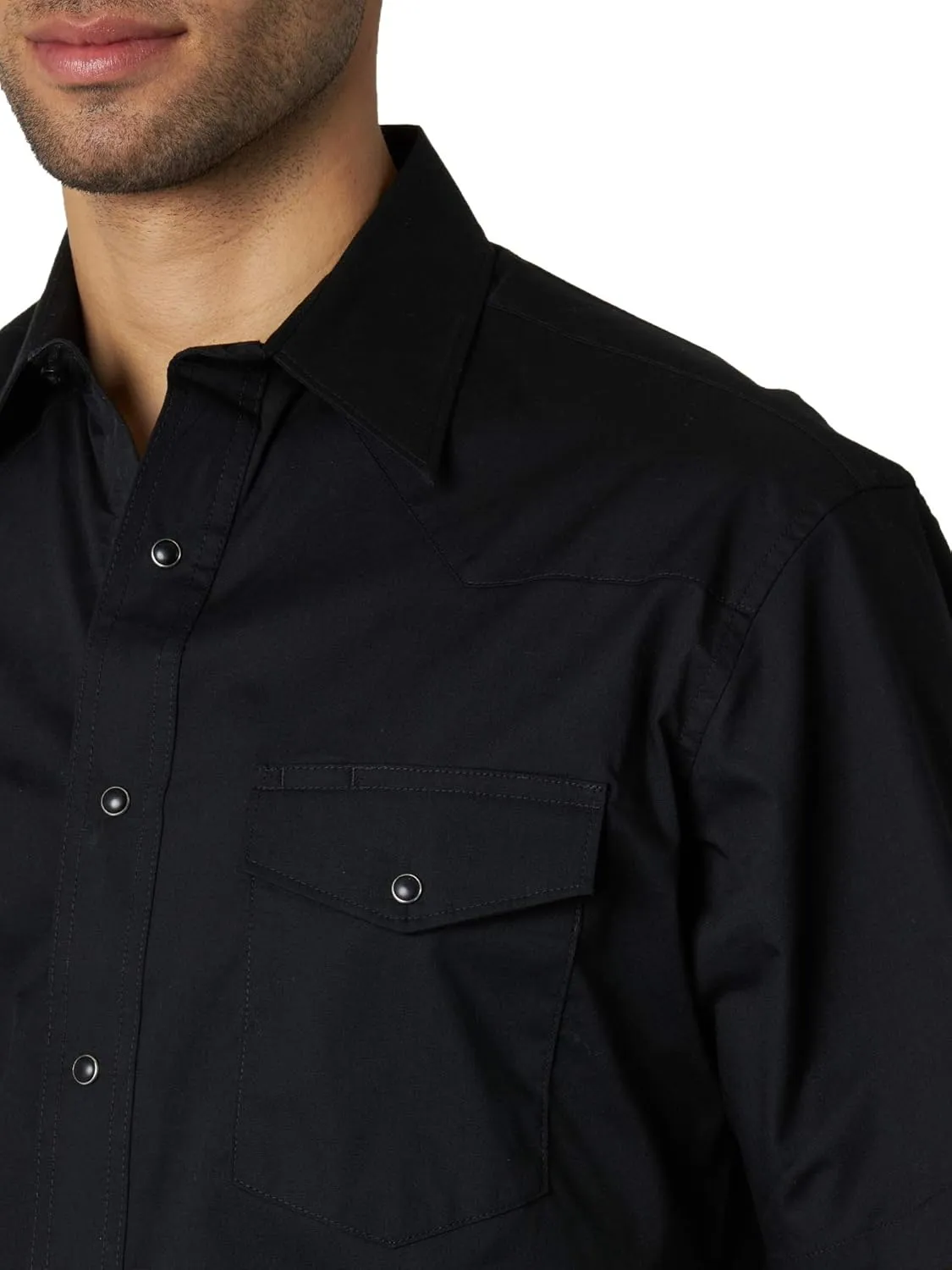 Wrangler Men's Sport Western Basic Two Pocket Short Sleeve Snap Shirt