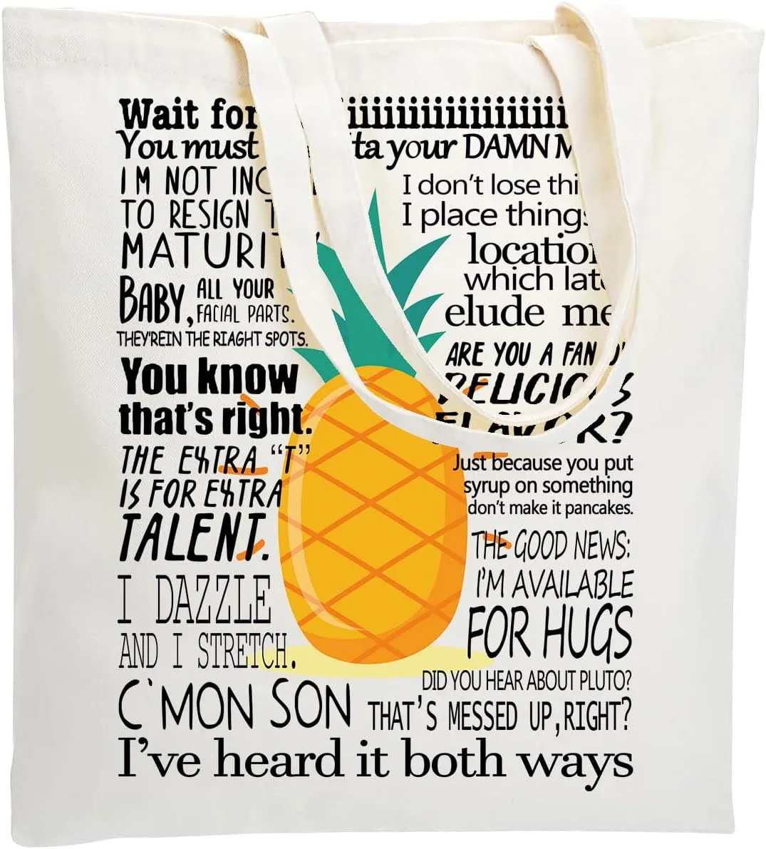 WZJHCL Psych TV Show Pineapple Tote - Reusable Grocery Shopping Bag