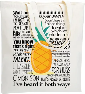 WZJHCL Psych TV Show Pineapple Tote - Reusable Grocery Shopping Bag