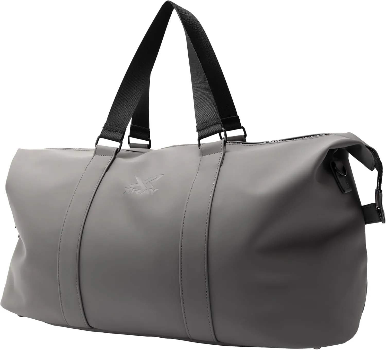 X RAY PU Leather Duffle Bag, Gym Sports Luggage Overnight Tote Weekender Travel Carry On Bag for Men, Women