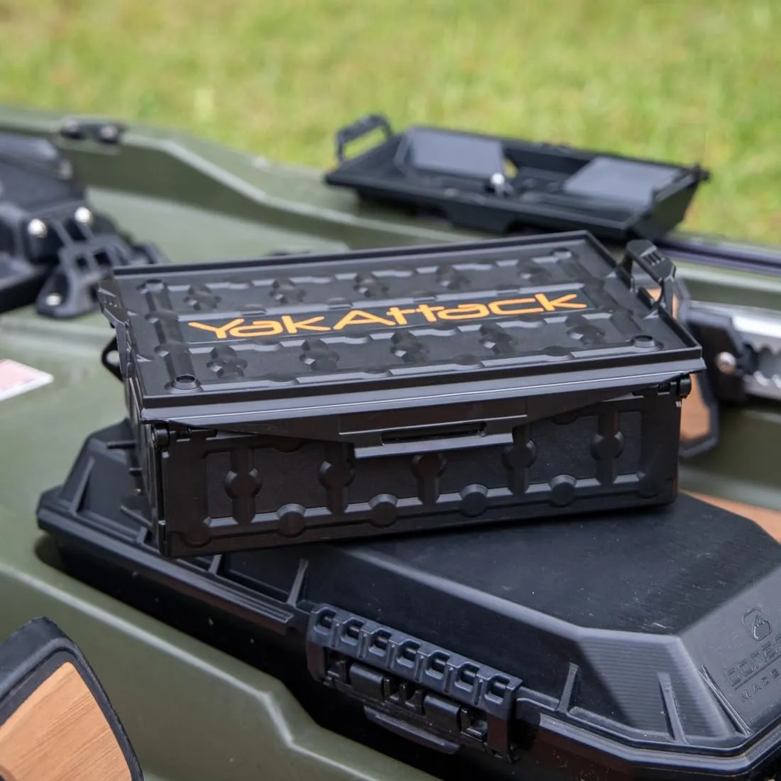 YakAttack TracPak Stackable Storage Box – Black | Kayak Fishing Gear Storage | Fits GearTrac & MightyMount | Kayak Accessories for Fishing Tackle & Tools | Compact 1 lb Weight