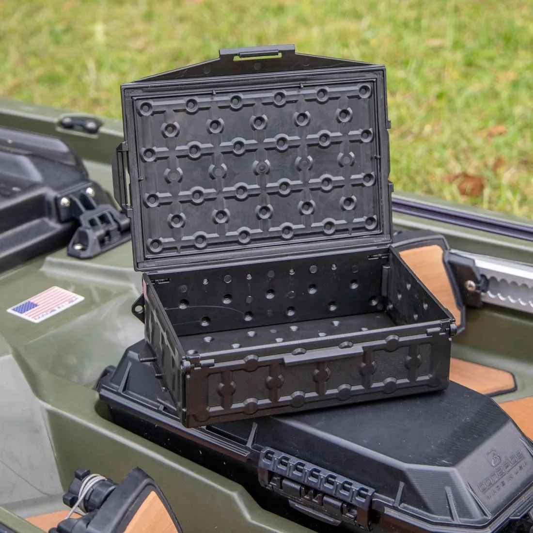 YakAttack TracPak Stackable Storage Box – Black | Kayak Fishing Gear Storage | Fits GearTrac & MightyMount | Kayak Accessories for Fishing Tackle & Tools | Compact 1 lb Weight