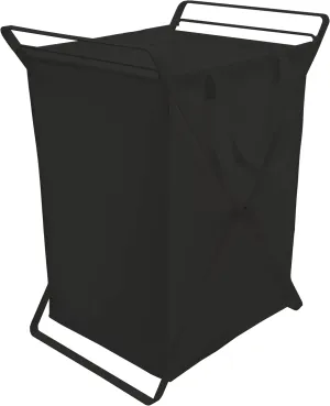 Yamazaki Home Laundry Hamper Clothes Basket Liner | Steel   Cotton, Large, Black