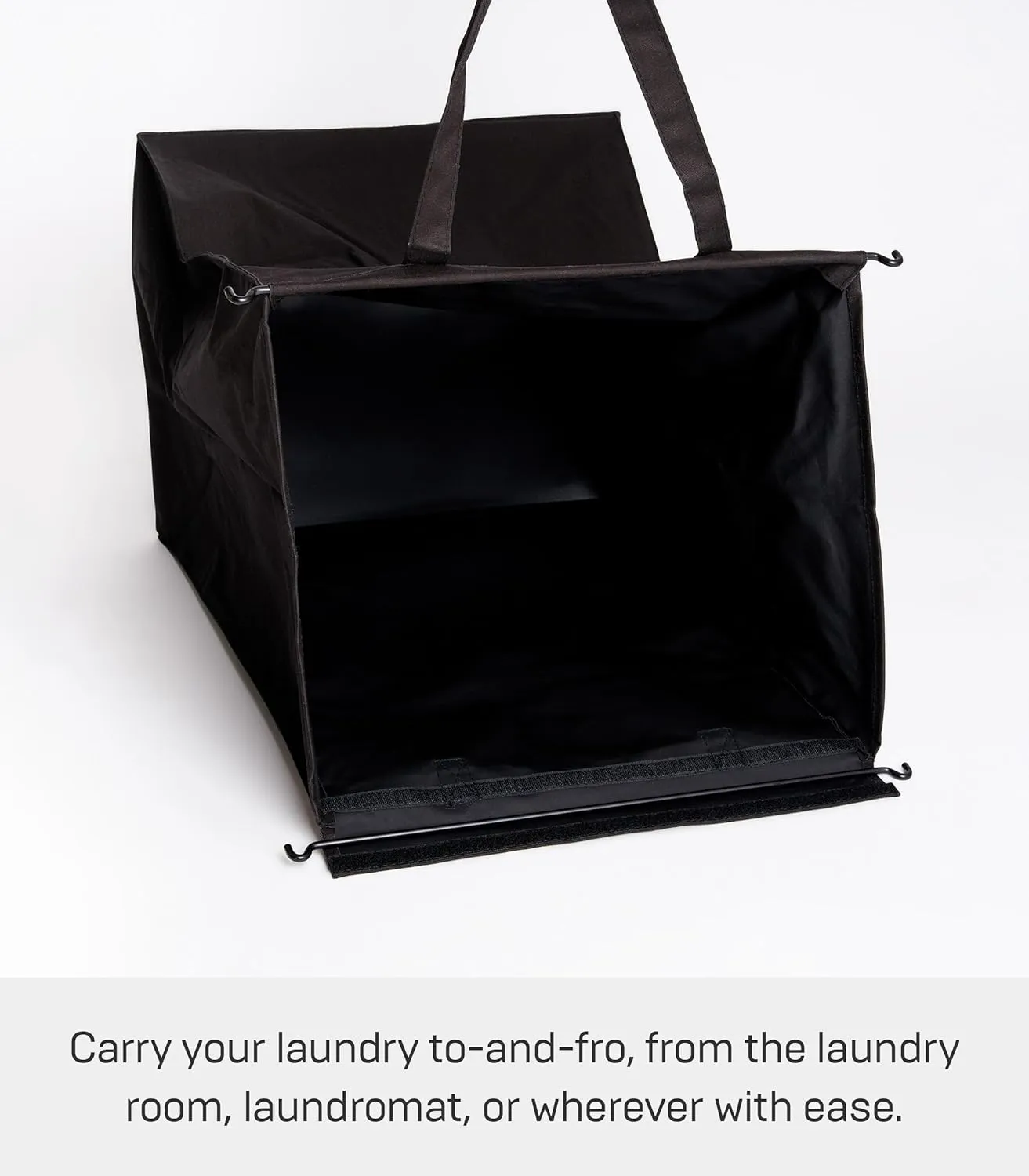 Yamazaki Home Laundry Hamper Clothes Basket Liner | Steel   Cotton, Large, Black