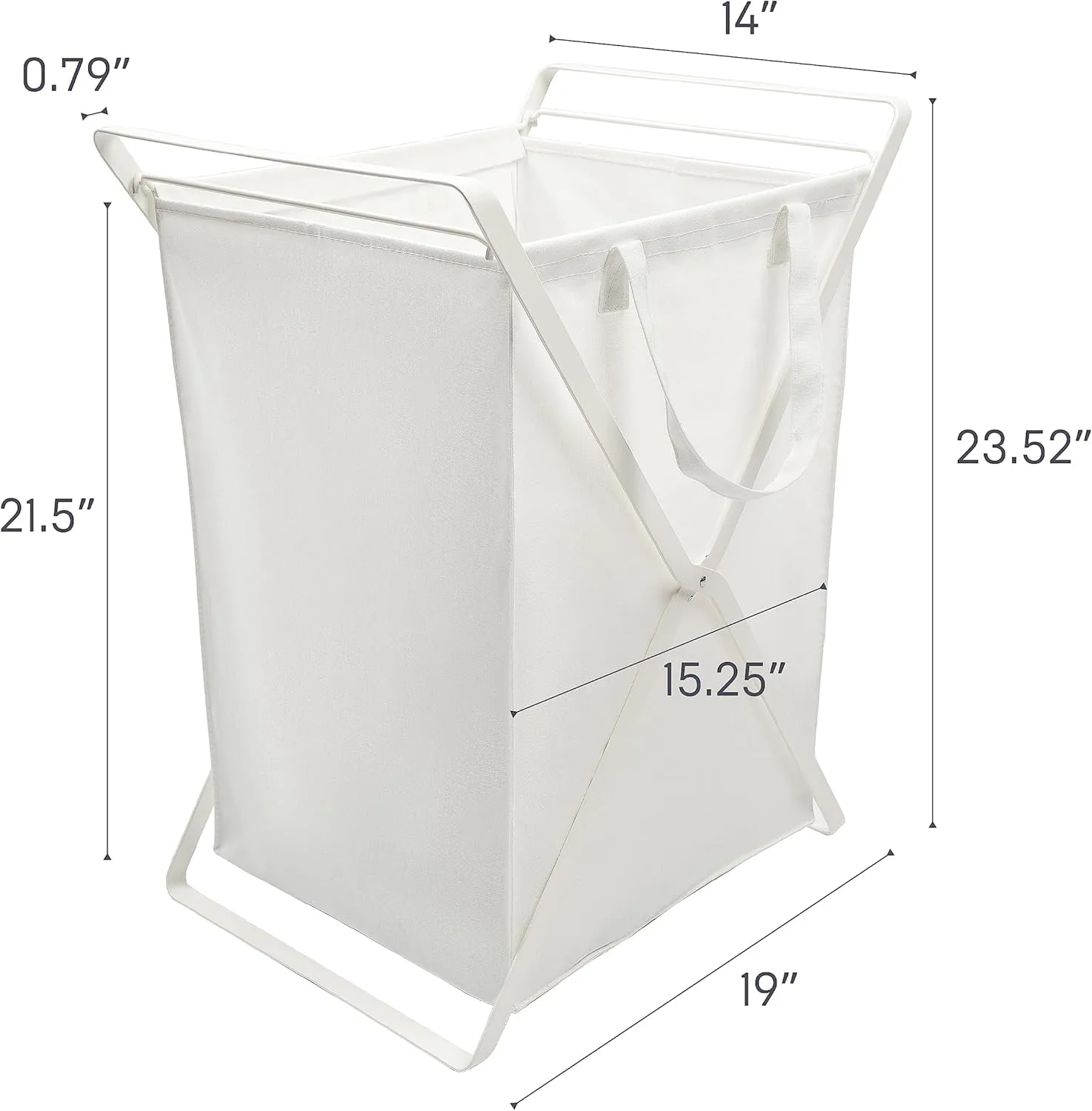 Yamazaki Home Laundry Hamper Clothes Basket Liner | Steel   Cotton, Large, Black