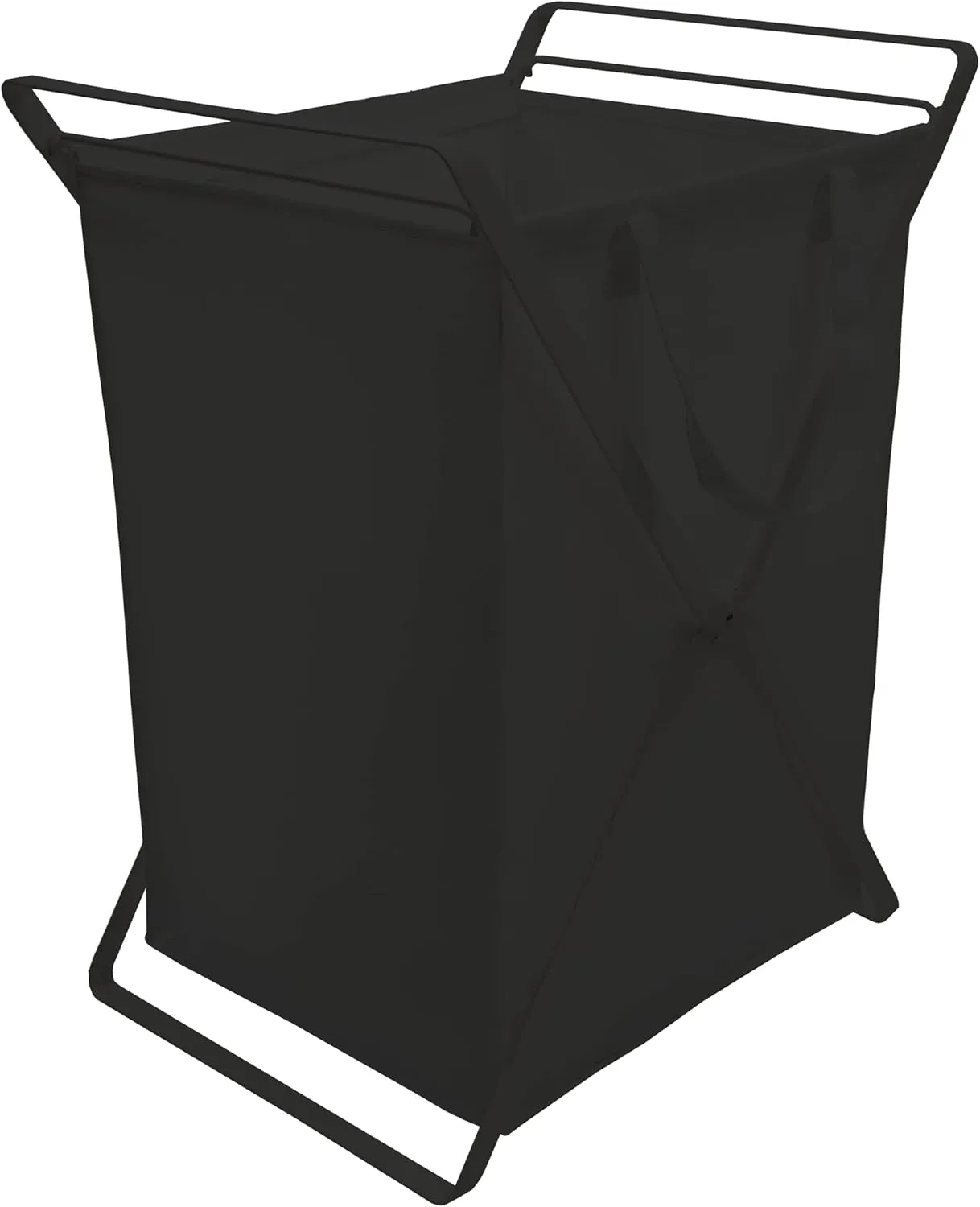 Yamazaki Home Laundry Hamper Clothes Basket Liner | Steel   Cotton, Large, Black