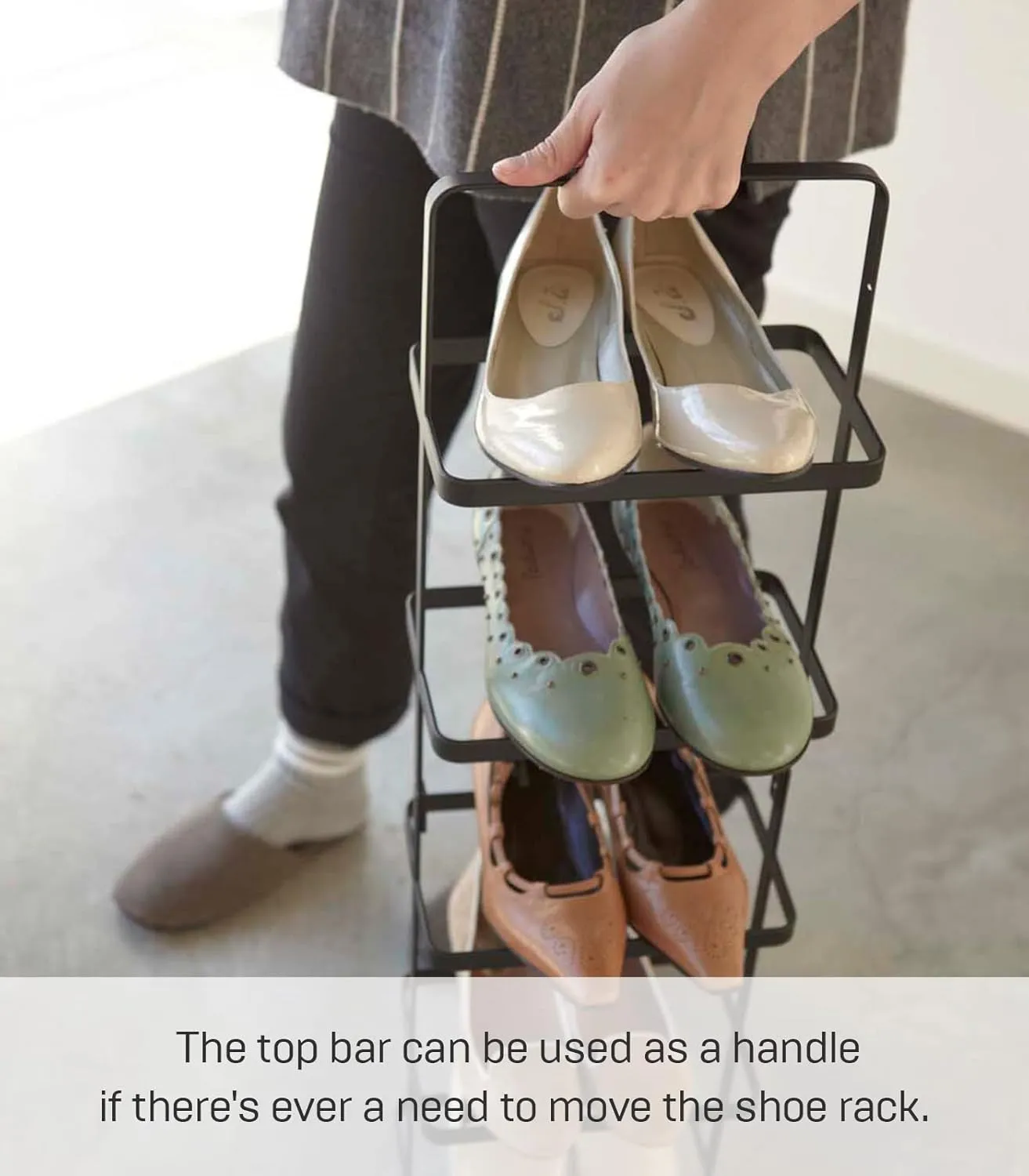 Yamazaki Home, Tall | Steel Shoe Rack, Black