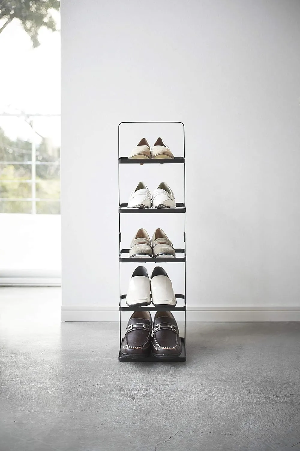 Yamazaki Home, Tall | Steel Shoe Rack, Black