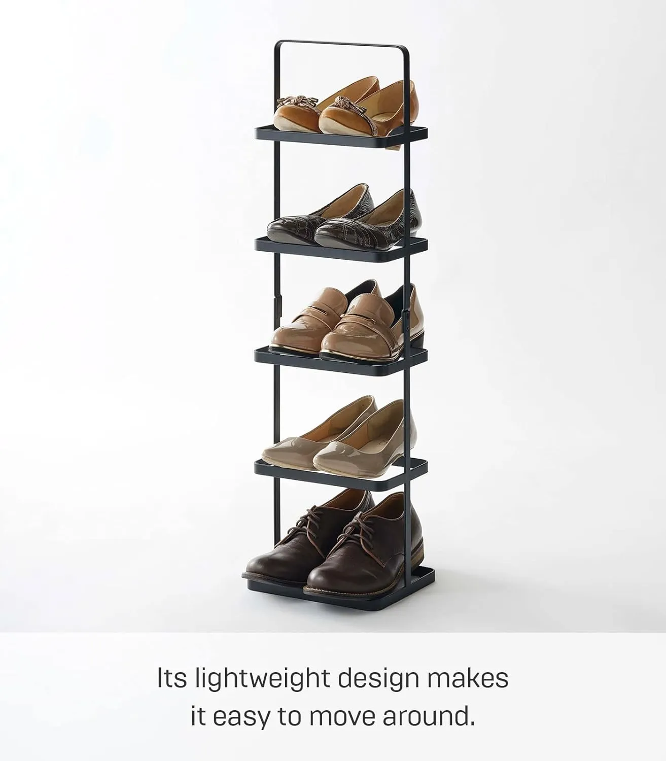 Yamazaki Home, Tall | Steel Shoe Rack, Black