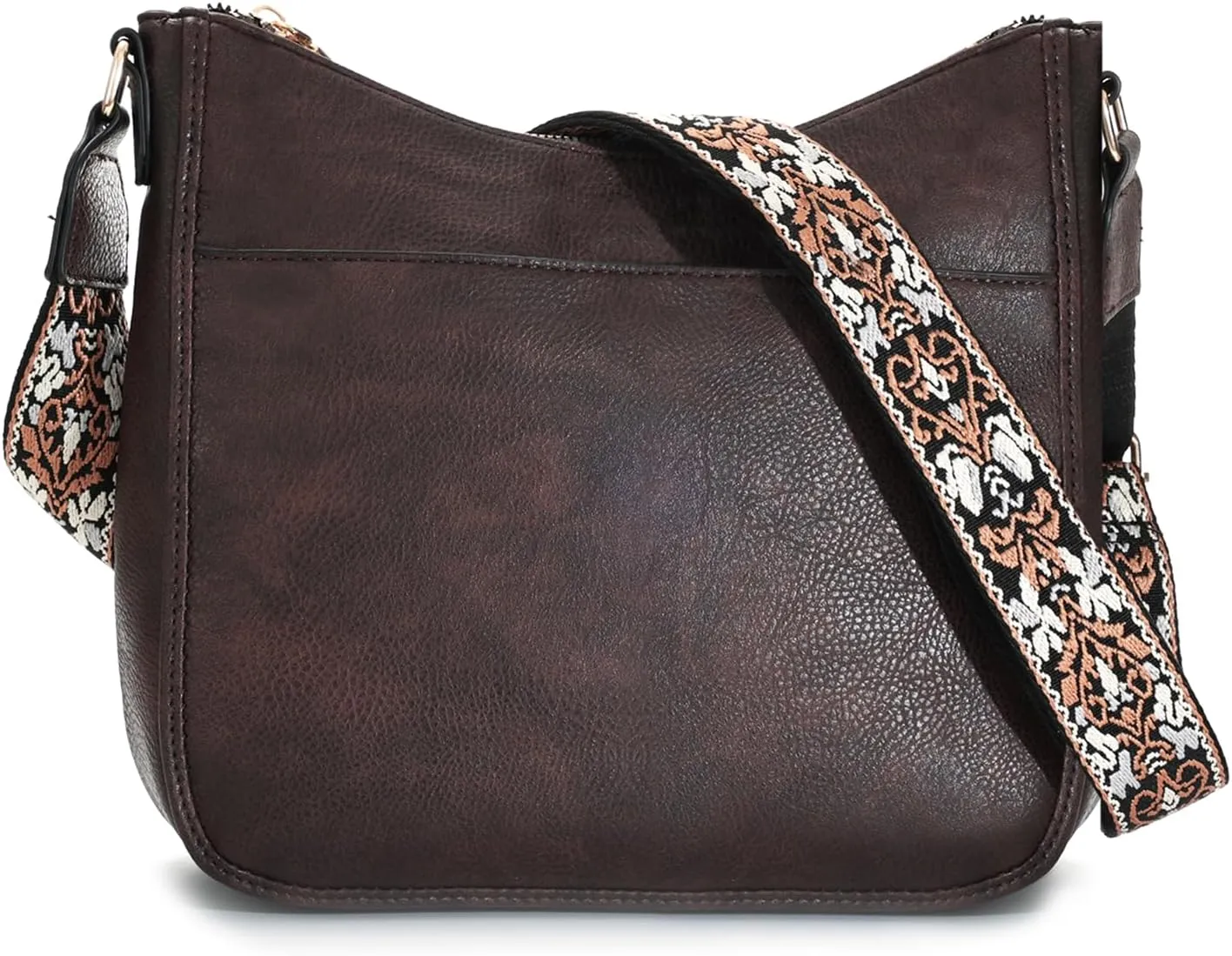 YDSIII Small Crossbody Bags for Women, Women's Cross body Bag with Adjustable Wide Guitar Strap, Vintage Vegan Leather