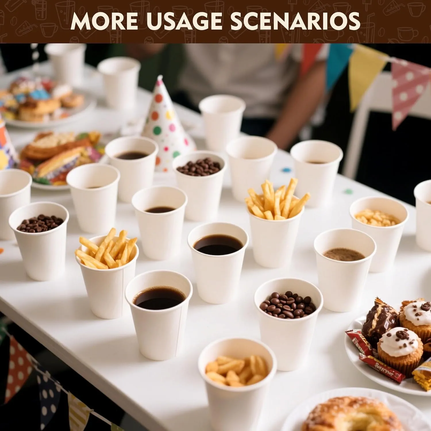 YEEHAW 12 oz 300 Pack Disposable Paper Coffee Cups, Bulk White Hot to Go Cups for Hot Coffee, Hot Liquid, Chocolate, Juice, Hot Beverage Drinkings, Ideal for Cafes, Bistros, Office and Family