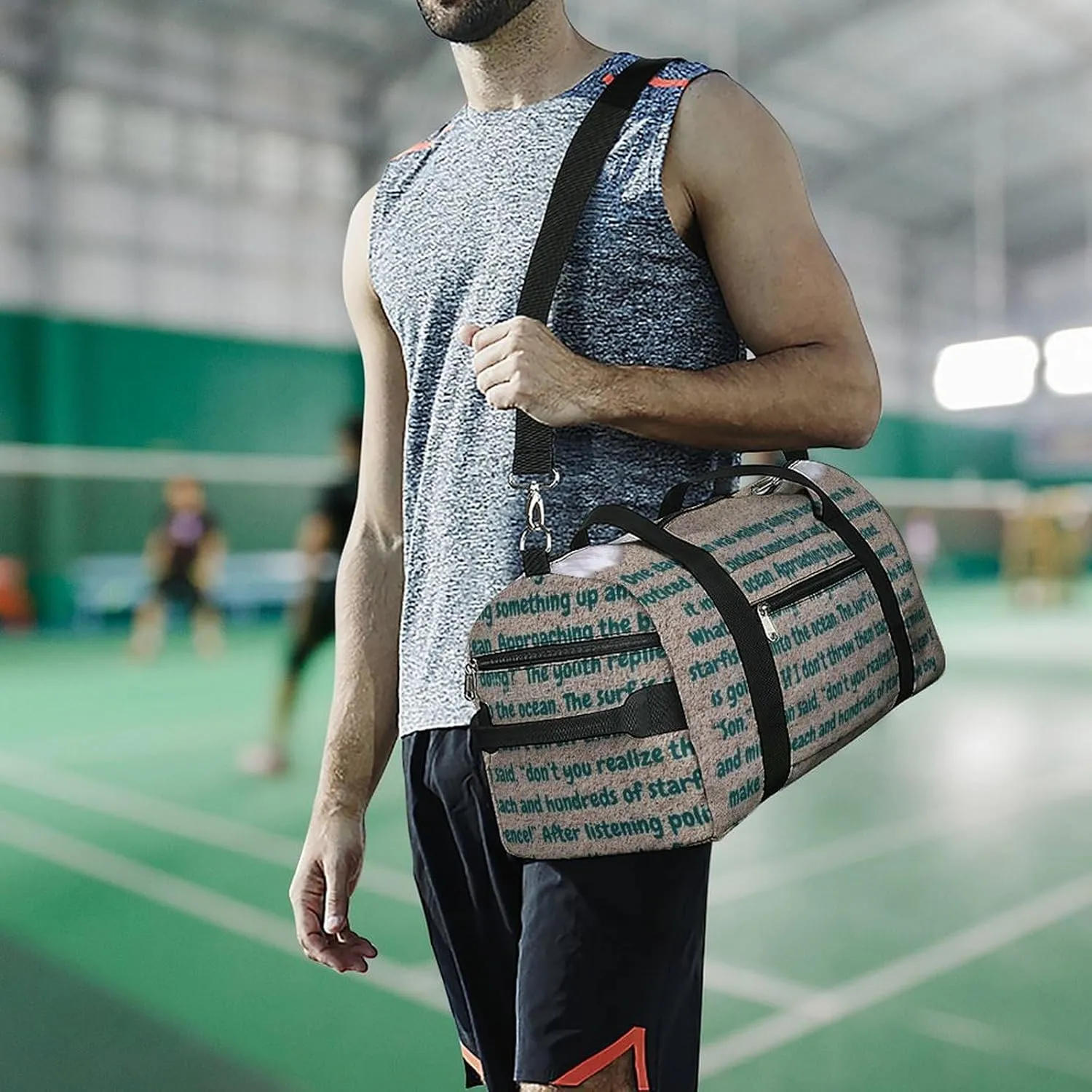 Yellow Lemons Pattern Fitness Bag with Large Capacity Backpack And Waterproof Bag