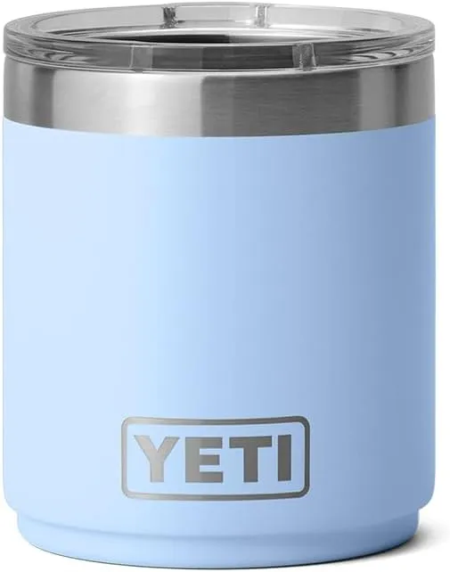 YETI Rambler 10 oz Stackable Lowball 2.0, Vacuum Insulated, Stainless Steel with MagSlider Lid, Big Sky Blue