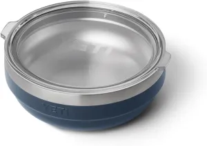 YETI Rambler Low Bowls, Vacuum Insulated, Stackable and Nestable Stainless Steel Bowl with Lid, 0.7 Quart, Navy
