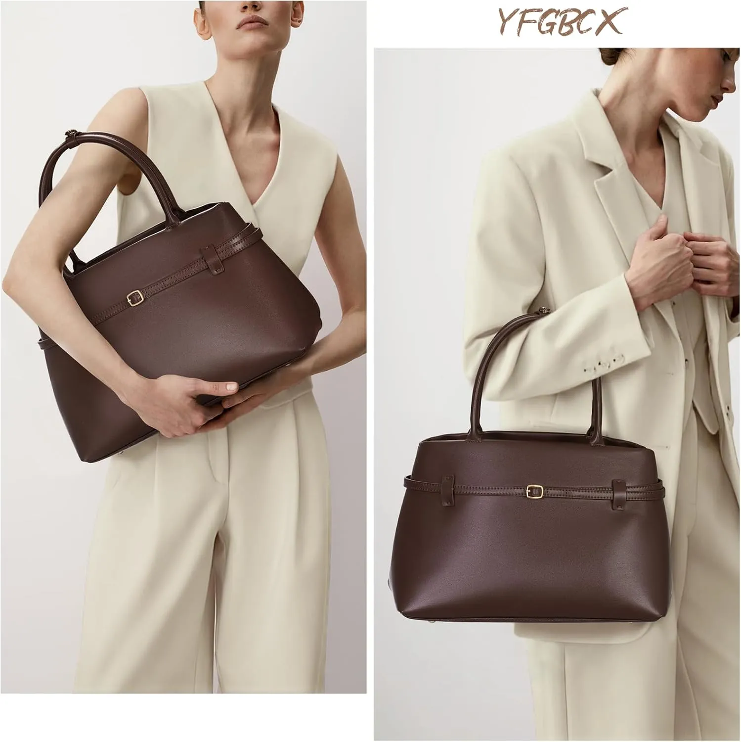 YFGBCX Tote Bag for Women Vegan Leather Work Bag Top Handle Bag Trendy Luxury Hobo Handbag College Tote Bag Purse