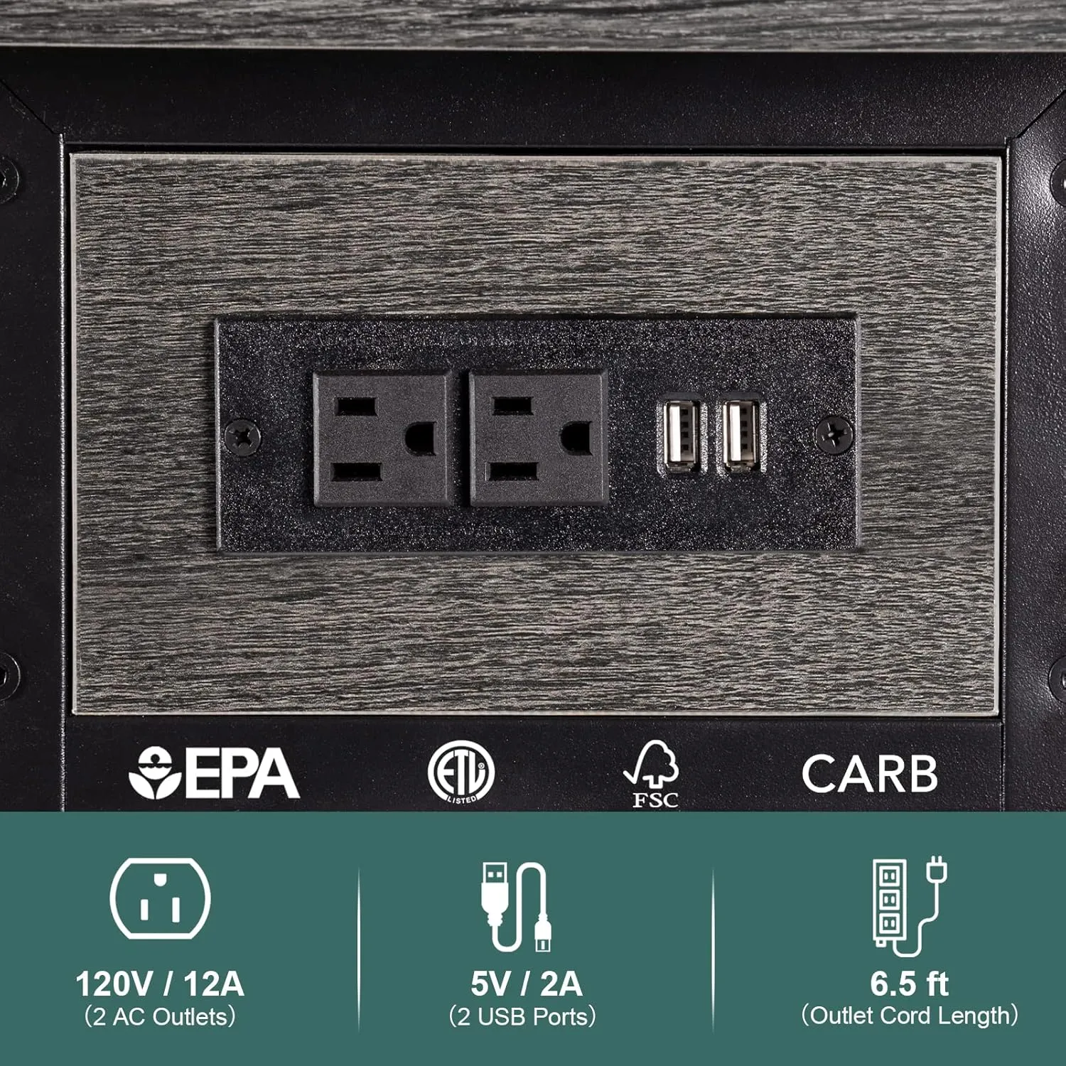 Yoobure End Table with Charging Station, Flip Top Side Table with USB Ports and Outlets, Sofa Couch Table Bedside Table for Living Room Bedroom, Narrow Nightstand with Storage Shelves for Small Space