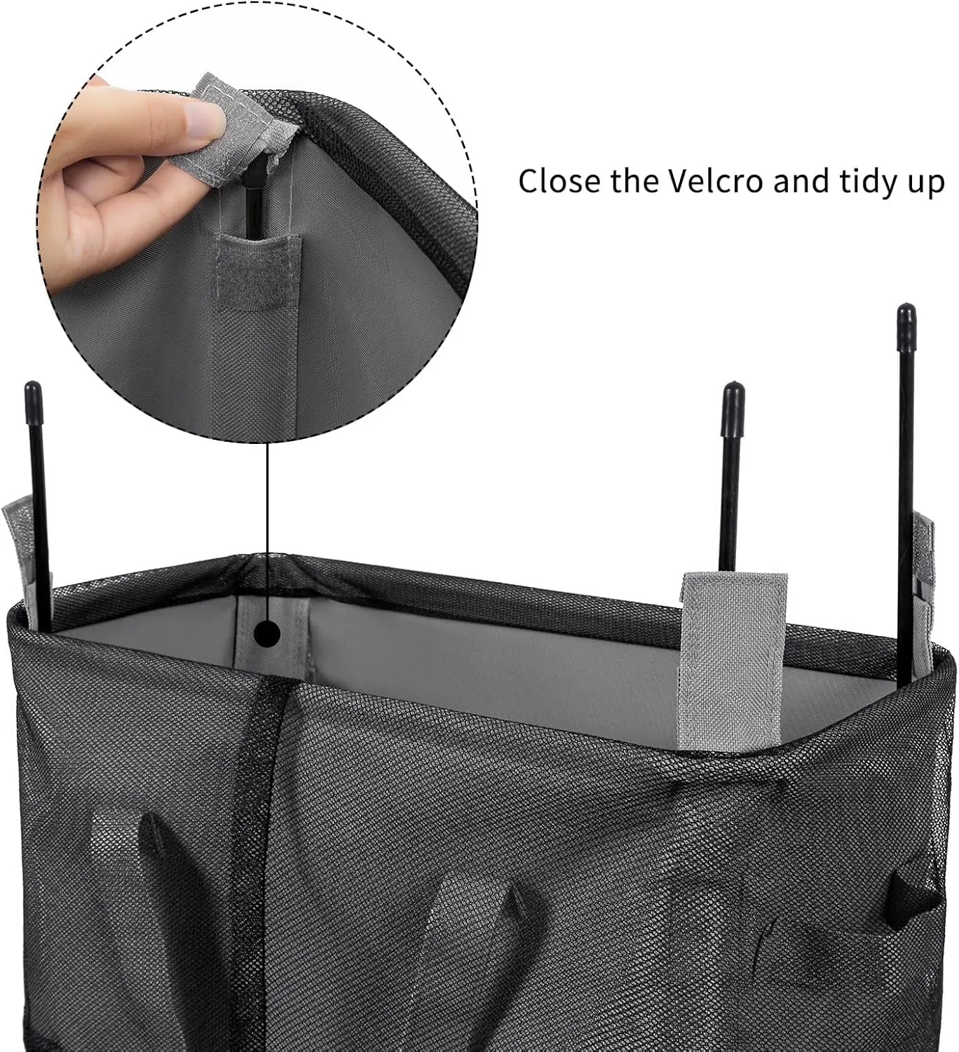 ZERO JET LAG Slim Laundry Hamper With Handles Collapsible Laundry Basket Thin Dirty Clothes Basket Narrow Laundry Bag Foldable Dirty Cloth Hamper 45L (21 inches,Grey)