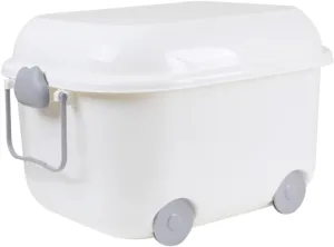 Zerodeko 1pc Box Storage Box Clothes Storage Bins Nursery Storage Bins Wheeled Storage Tote Plastic Toy Storage Toy Bins Toy Storage Bins Toys Organizer Suitcase With Cover White Pp Child