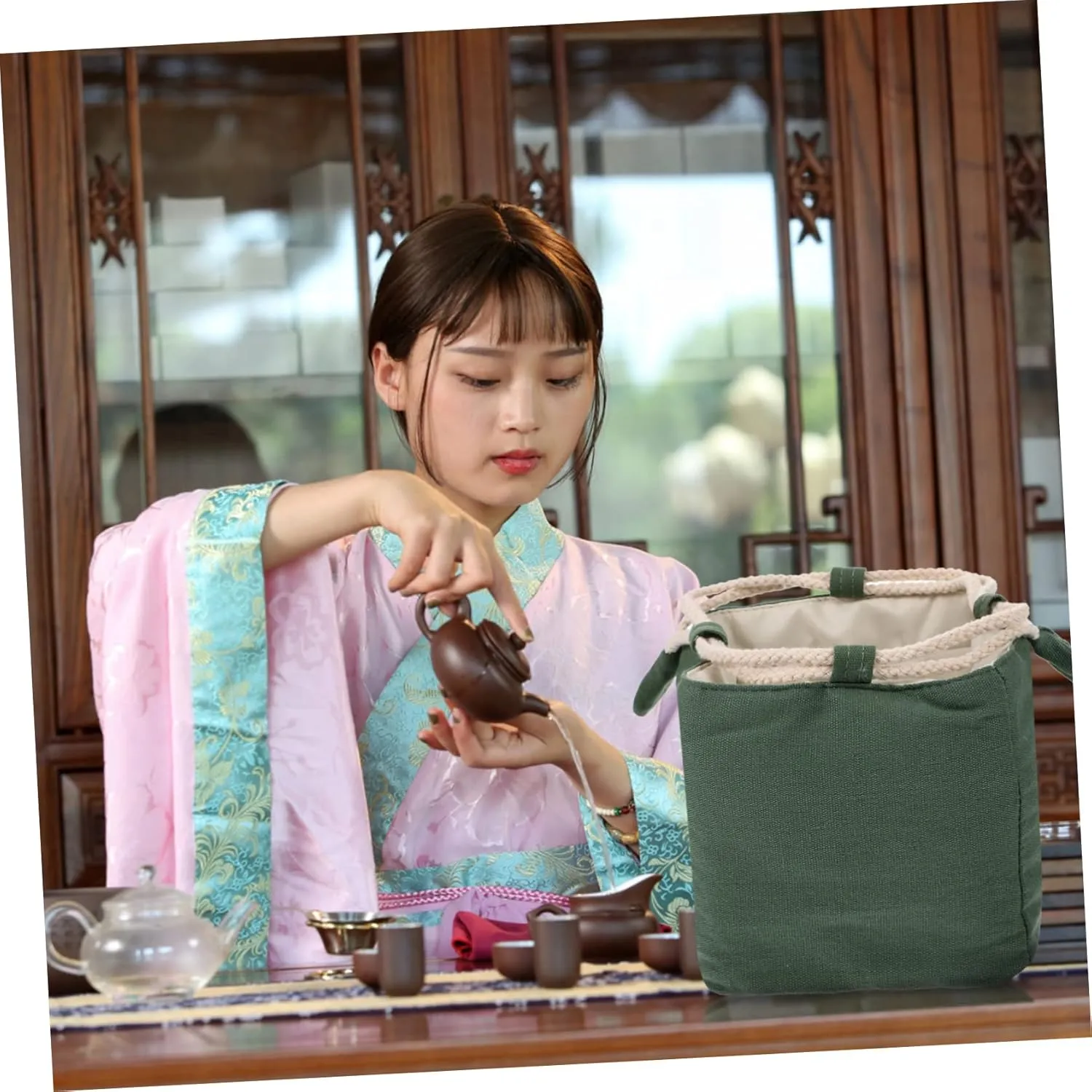 Zerodeko Pcs Teaware Bag Set Travel Tea Tool Carrying Case Teapot Teacup Storage Pouch